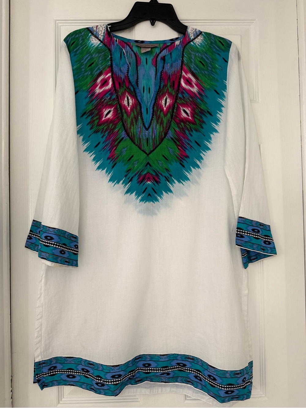 Peppermint Bay Turquoise, Pink & Navy Printed Cotton Tunic
